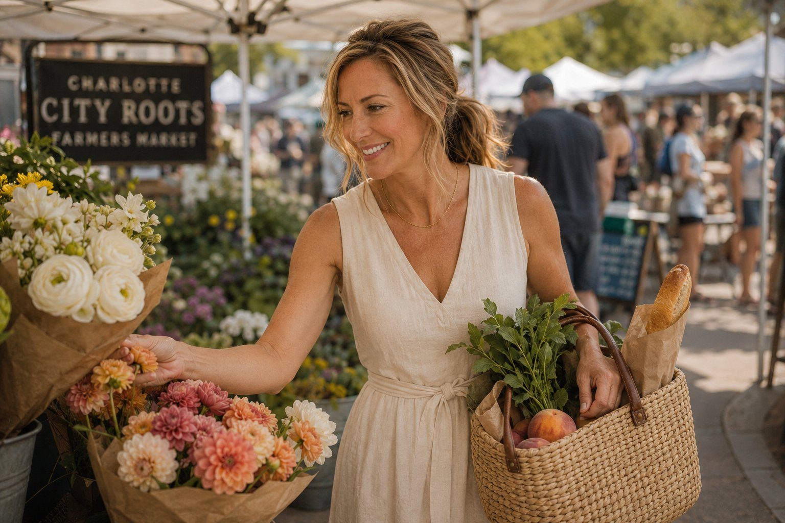 Whitney Lamphere at a Charlotte farmers market